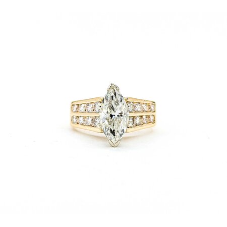 Ring Channel Set 2.02ct Marquise Diamond 1.00ctw Diamonds 14ky Sz7 7.22g 225030063
