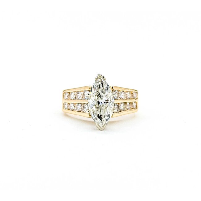 Ring Channel Set 2.02ct Marquise Diamond 1.00ctw Diamonds 14ky Sz7 7.22g 225030063