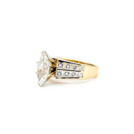 Ring Channel Set 2.02ct Marquise Diamond 1.00ctw Diamonds 14ky Sz7 7.22g 225030063