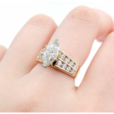Ring Channel Set 2.02ct Marquise Diamond 1.00ctw Diamonds 14ky Sz7 7.22g 225030063