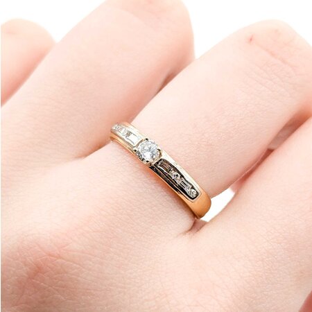 Ring .16ct Round Diamond .16ctw Diamonds 14ky Sz7 3.53g 225030064