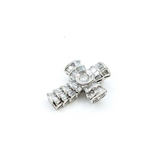 Pendant Cross 1.00ctw Round & Baguette Diamonds 900pt .8x.6" 4.7g 125030024
