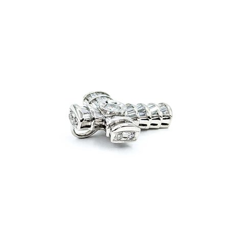 Pendant Cross 1.00ctw Round & Baguette Diamonds 900pt .8x.6" 4.7g 125030024
