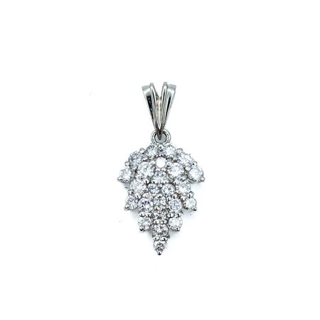 Pendant Tear Drop Leaf 1.50ctw Round Diamonds 900pt 1.12x.55" 5.53g 125030025