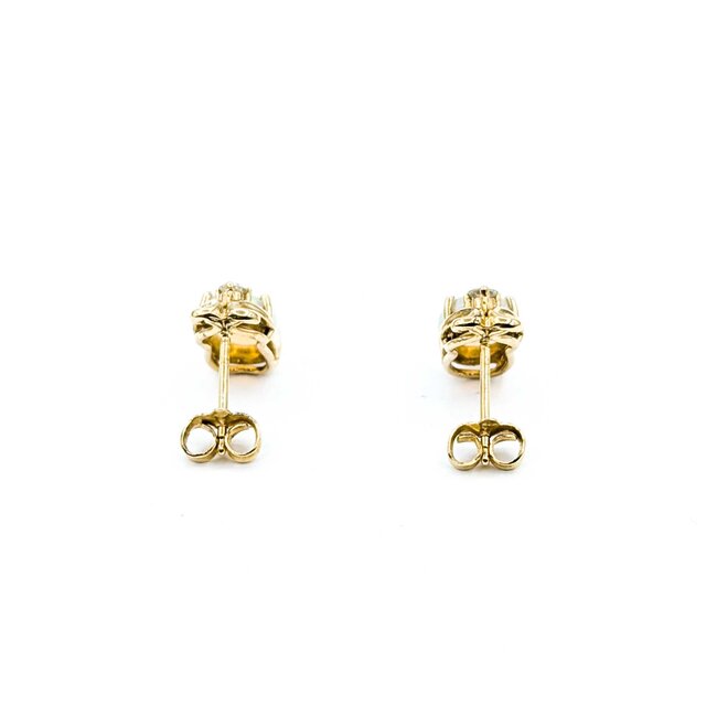 Earrings .10ctw Round Diamonds 1.70ctw Australian Opal 14ky 12x6mm 2.24g 225030061