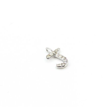 Pendant Kendra Scott "J" .06ctw Round Diamonds 14kw 11x6.5mm .41g 225030074