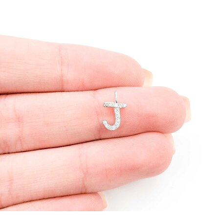 Pendant Kendra Scott "J" .06ctw Round Diamonds 14kw 11x6.5mm .41g 225030074