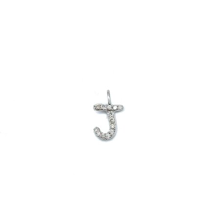 Pendant Kendra Scott "J" .06ctw Round Diamonds 14kw 11x6.5mm .41g 225030074