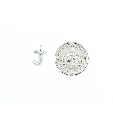 Pendant Kendra Scott "J" .06ctw Round Diamonds 14kw 11x6.5mm .41g 225030074