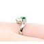 Ring Pear Shape Bi-Pass .84ctw Pear & Baguette Diamonds .50ct Emerald 900pt Sz6 6.05g 125030015
