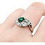 Ring Pear Shape Bi-Pass .84ctw Pear & Baguette Diamonds .50ct Emerald 900pt Sz6 6.05g 125030015