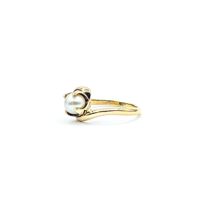 Ring Bi-Pass 5mm Pearl 10ky Sz3.5 1.56g 125030018