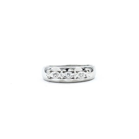 Ring 3 Stone .015ctw Single Cut Diamonds 14kw Sz6 3.12g 225020017