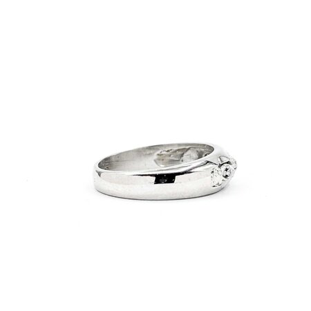 Ring 3 Stone .015ctw Single Cut Diamonds 14kw Sz6 3.12g 225020017