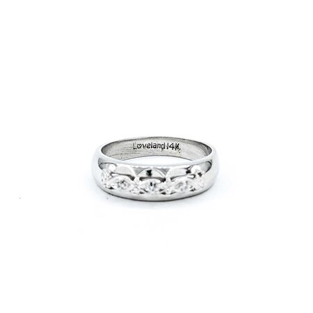 Ring 3 Stone .015ctw Single Cut Diamonds 14kw Sz6 3.12g 225020017