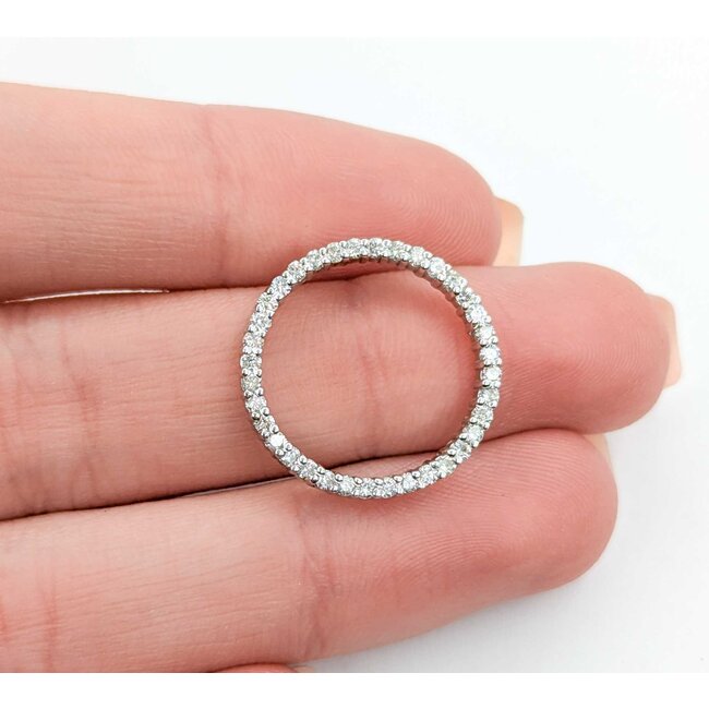 Pendant Circle .33ctw Round Diamonds 14kw 20mm 2.26g 225030092