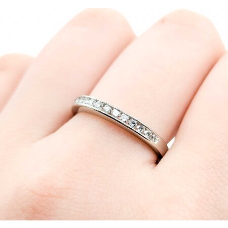 Ring Wedding Band .21ctw Round Diamonds Platinum Sz7 4.13g 225030045