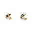 Earrings Carved Onyx 14ky 17mm 5.01g 225030118