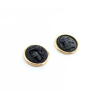Earrings Carved Carved Onyx 14ky 17mm 5.01g 225030118