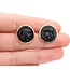 Earrings Carved Onyx 14ky 17mm 5.01g 225030118