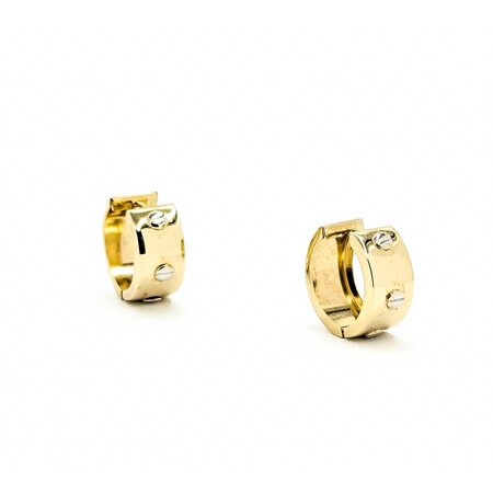 Earrings Hoops with Screw Accents 10ky 17x8mm 3.10g 225030114