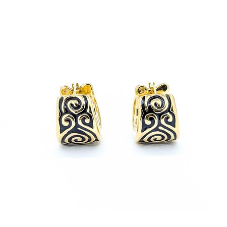 Earrings Scroll Hugggie Hoops 14ky 18x13mm 4.38g 225030116