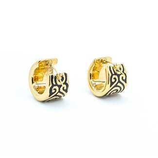 Earrings Scroll Hugggie Hoops 14ky 18x13mm 4.38g 225030116