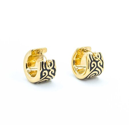Earrings Scroll Hugggie Hoops 14ky 18x13mm 4.38g 225030116