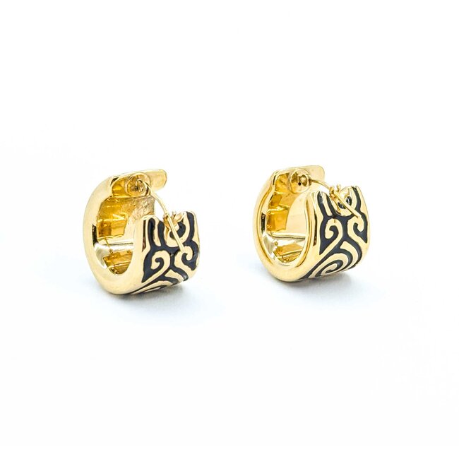 Earrings Scroll Hugggie Hoops 14ky 18x13mm 4.38g 225030116