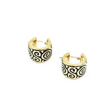 Earrings Scroll Hugggie Hoops 14ky 18x13mm 4.38g 225030116