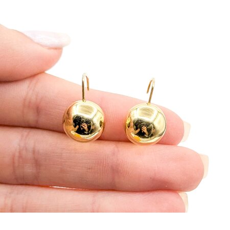 Earrings Half Ball Earrings 14ky 12mm 2.37g 225030117