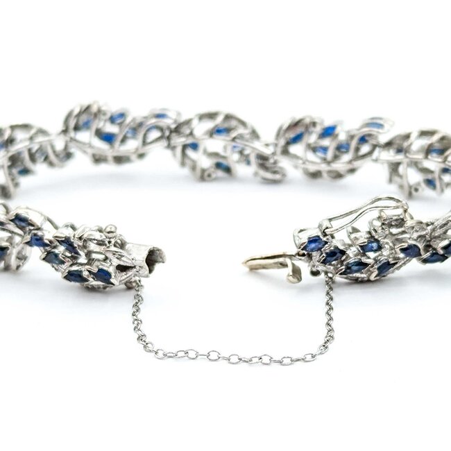Bracelet .33ctw Round Diamonds 6.60ctw Sapphires 14kw 10mm 6.5" 26.2g 225030058