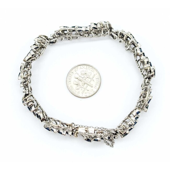 Bracelet .33ctw Round Diamonds 6.60ctw Sapphires 14kw 10mm 6.5" 26.2g 225030058