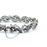  Bracelet .33ctw Round Diamonds 6.60ctw Sapphires 14kw 10mm 6.5" 26.2g 225030058