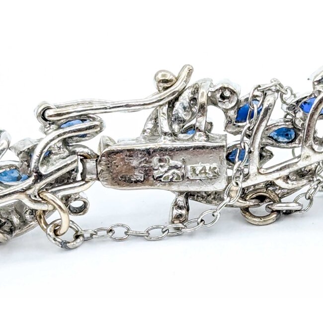 Bracelet .33ctw Round Diamonds 6.60ctw Sapphires 14kw 10mm 6.5" 26.2g 225030058