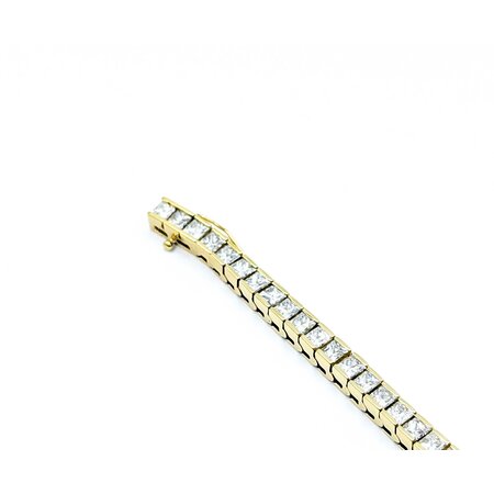 Bracelet Channel Set 9.12ctw Princess Diamond 14ky 7.25" 18.0g 225030065