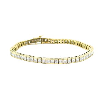 Bracelet Channel Set 9.12ctw Princess Diamond 14ky 7.25" 18.0g 225030065
