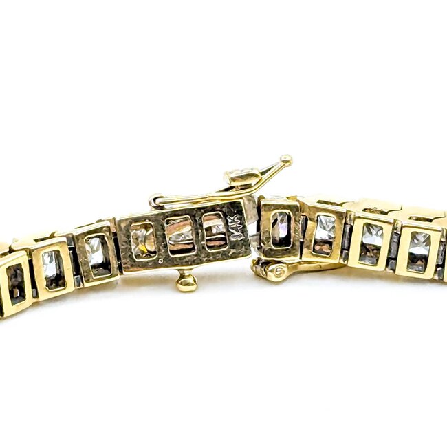 Bracelet Channel Set 9.12ctw Princess Diamond 14ky 7.25" 18.0g 225030065