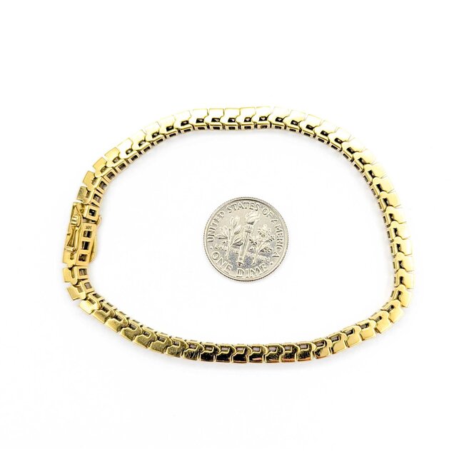 Bracelet Channel Set 9.12ctw Princess Diamond 14ky 7.25" 18.0g 225030065