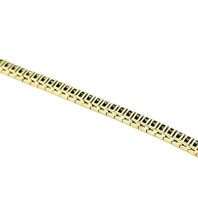 Bracelet Channel Set 9.12ctw Princess Diamond 14ky 7.25" 18.0g 225030065