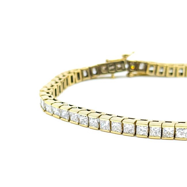 Bracelet Channel Set 9.12ctw Princess Diamond 14ky 7.25" 18.0g 225030065