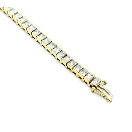 Bracelet Channel Set 9.12ctw Princess Diamond 14ky 7.25" 18.0g 225030065