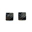 Earrings Square Inlaid Onyx 14ky 18mm 8.49g 225030119