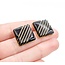 Earrings Square Inlaid Onyx 14ky 18mm 8.49g 225030119