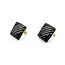 Earrings Square Inlaid Onyx 14ky 18mm 8.49g 225030119