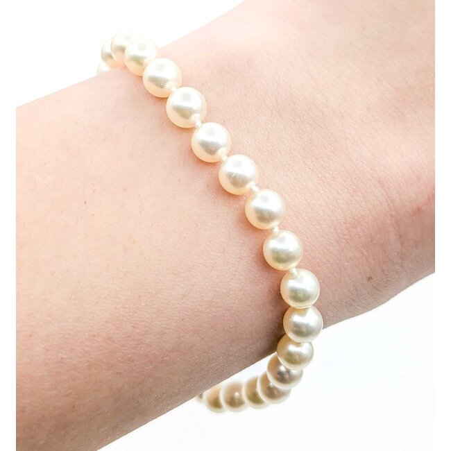 Bracelet Individually Knotted 5.5mm Pearls 14ky 7" 8.18g 225030126