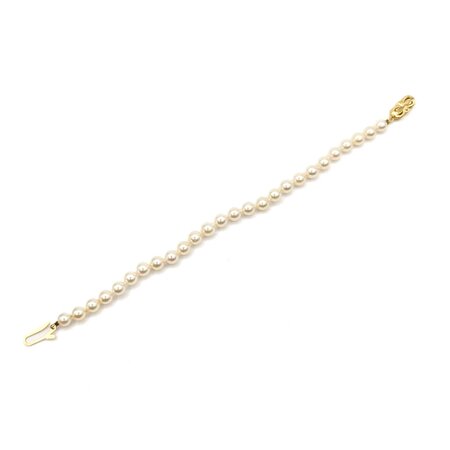 Bracelet Individually Knotted 5.5mm Pearls 14ky 7" 8.18g 225030126