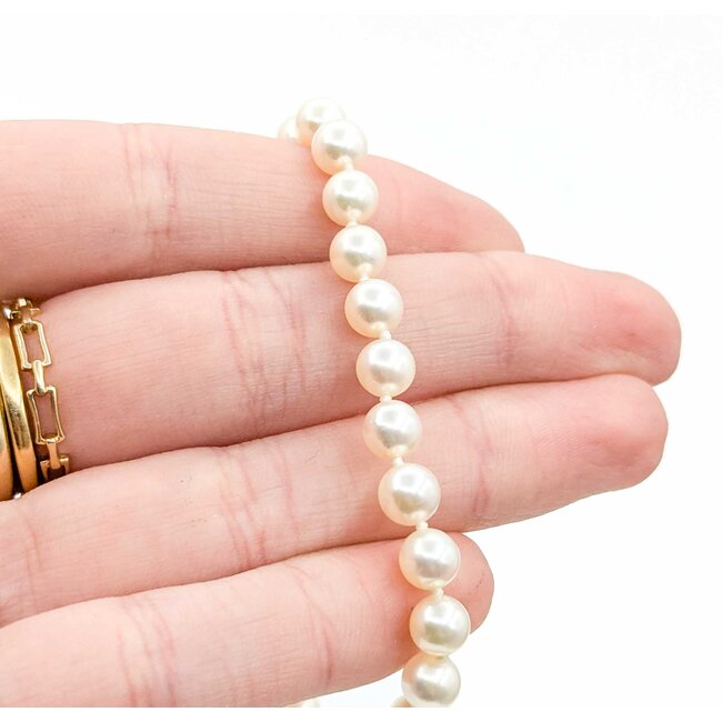 Bracelet Individually Knotted 5.5mm Pearls 14ky 7" 8.18g 225030126