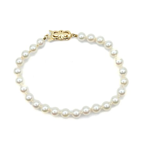 Bracelet Individually Knotted 5.5mm Pearls 14ky 7" 8.18g 225030126