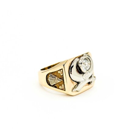 Ring Shriner .77ct Round Old Euro Diamond 14ky Sz9.5 10.92g 225030098